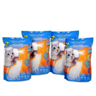 Imagem de Kit Areia de Gato Cristais de Sílica 4 Pacotes Chalesco