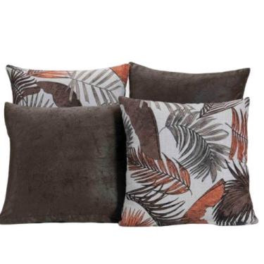 Imagem de Almofada Estampada Jacquard Decorativas com Ziper 4 unidades - Mariall