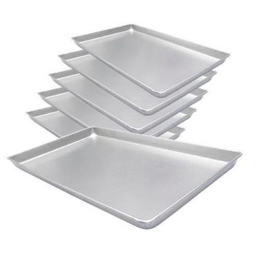 Imagem de kit 5 Assadeira 60x40 Pao Doce Plana Lisa Aluminio Imeca