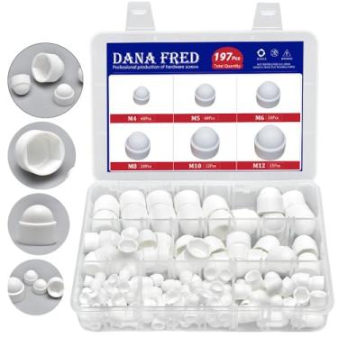 Imagem de Capas de parafuso brancas, vários kits de porca de plástico hexagonal com caixa de armazenamento, porca de inserção de nylon para parafusos ou parafusos correspondentes M4 M5 M6 M8 M10 M12