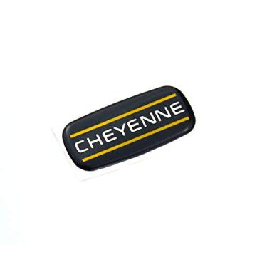 Imagem de 1 peça de reposição para cheyenne cabine emblema emblema logotipo teto pilar para 88-07 Silverado Chevrolet (preto amarelo cromo)