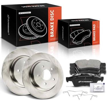Imagem de A-Premium Rotores de freio a disco sólido traseiro de 280 mm + kit de pastilhas de cerâmica compatível com modelos selecionados da Volvo - C70 2006-2013, C30 2007-2013, S40 2004-2011, V50 2005-2011,