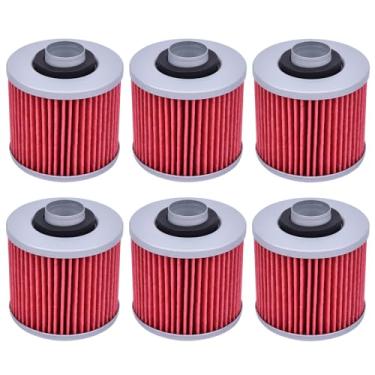 Imagem de XYRVICT 6 peças de substituição de filtro de óleo HF145 para Yamaha XVS650 V-Star Classic 650 1998-2010 XV250 V-Star 250 2008-2016 XV250 Vir-ago 250 1995-2009