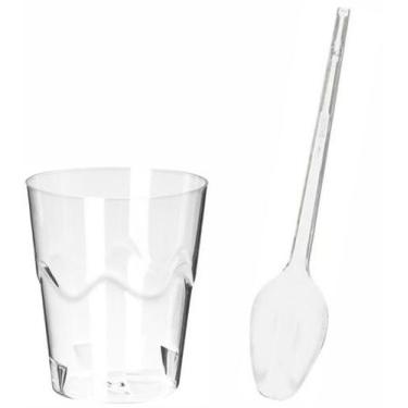 Imagem de 100 Copinho para Brigadeiro Mousse 50ml com Colherzinha - AAZ, Translú