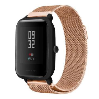 Imagem de Kit 2 Pulseiras em Metal / Aço - Magnética compatíveis com Amazfit GTS