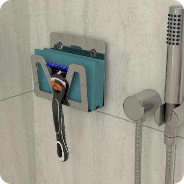 Imagem de Suporte Para Lamina Barbear Porta Gilete Ventosa Inox ELG - MetalCromo