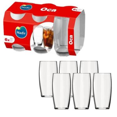 Imagem de Copos Oca Redondo 300ML Resistente Transparente Bebidas 6 UN - NADIR F