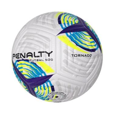 Imagem de Bola de Futsal Penalty Tornado XXII Amarelo e Azul Quadra