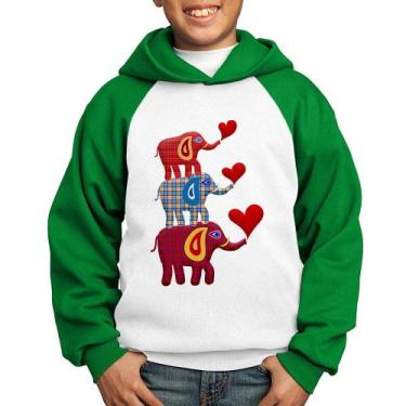 Imagem de Moletom Infantil Trio Elefantes  - Foca na Moda, Branco, Verde, 4