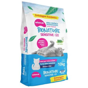 Imagem de Areia Higiênica Para Gatos Biodegradável Sensitive 10kg - Wisecat