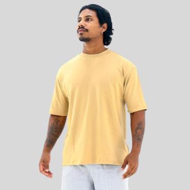 Imagem de Camisa Masculina Oversized Blusa Lisa - LUNNA, Bege, M