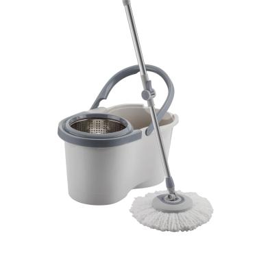 Imagem de Mop Giratório Menalux com Cesto Inox e Refil Extra de Microfibra