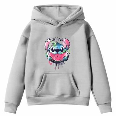 Imagem de Moletom Infantil Sti-tch Ohana Felicidade Desenho Infância Bolso Cangu