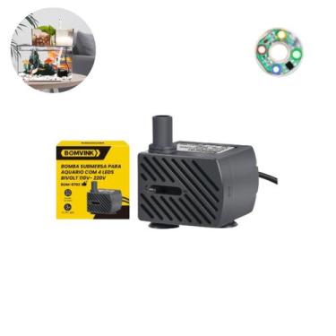 Imagem de Mini Bomba submersa 4W para aquários Com 4 LEDs Circulação De Água - B