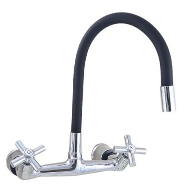 Imagem de Misturador Gourmet Cozinha Parede C-64 PRETO 1/4v. - Reino das Torneir