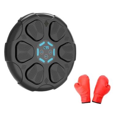 Imagem de rockible Máquina de boxe de música eletrônica Almofada de boxe Alvo de reação Alvo de parede de boxe de música para equipamento Exercício de karatê e taekwondo, Luvas Pretas para Adultos