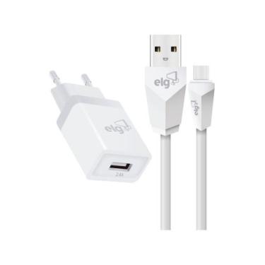 Imagem de Kit Carregador Parede Usb ELG  Cabo Usb Tipoc Ktc10wc