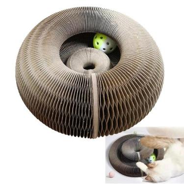 Imagem de Arranhador Magico Pet Gato Felino Brinquedo Bola Guizo Multi Formas Do