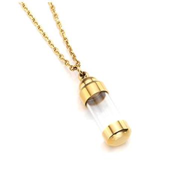 Imagem de Colares de urna cilíndrica de acrílico Zysta para cinzas tubo de vidro transparente frasco de creme colar urnas de cinza medalhão contêiner pingente lembrança memorial joia