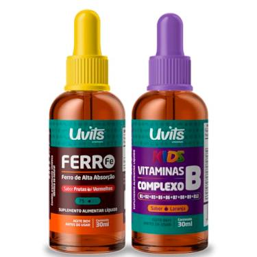 Imagem de Kit Ferro Bisglicinato 30ml + Complexo B Kids 30ml Uvits