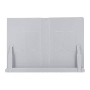 Imagem de Suporte de Leitura de Mesa, Suporte de Livro de ângulo Ajustável de Construção Estável para Discurso de Laptop de Receita de Livro Didático (GRAY)
