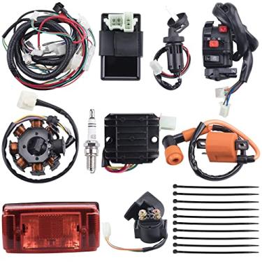 Imagem de OTOHANS AUTOMOTIVE Chicote Elétrico Completo Bobina do Estator Cdi Solenóide Relé Vela de Ignição Luz Traseira para 4 Rodas Acidente Vascular Cerebral Atv （150Cc 200Cc 250Cc 300Cc） Pit Dirt Bike Go Ka