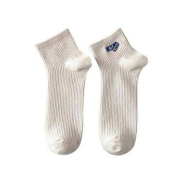 Imagem de chanstore 3 pares - Meias masculinas curtas de verão com absorção de suor e respirável para esportes e lazer - branco