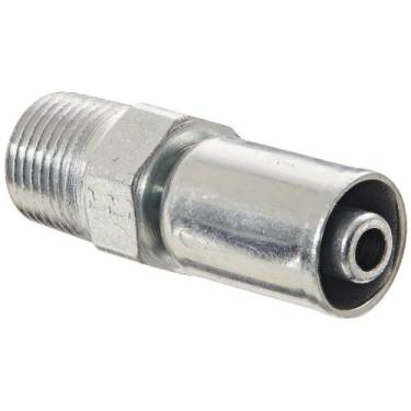 Imagem de Aeroquip FC9846-0204S Aço Carbono PTFE Conexões Mangueira de Crimpagem Tubo Masculino, Reto, Mangueira PTFE ID de 1/4", Tamanho do Tubo de 1/8"