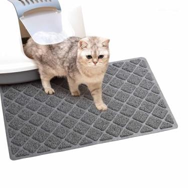 Imagem de BOOMIBOO Tapete de Areia para Gatos, Tapete de Armadilha de Areia Premium, Impermeável à Urina, Cinza, 58 cm x 35 cm