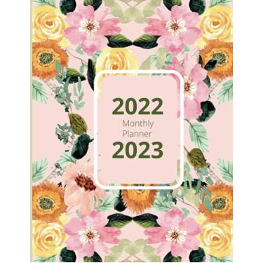 Imagem de 2022-2023 Monthly Planner: 2 Year Monthly Agenda 2022, 2023 | 24 Month Calendar and Organizer with Logbook |Beautiful hand-drawing flowers | Watercolor Cover "8.5 x 11"