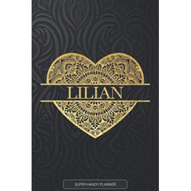 Imagem de Lilian: Lilian Planner, Calendar, Notebook,Journal, Gold Heart Design With The Name Lilian