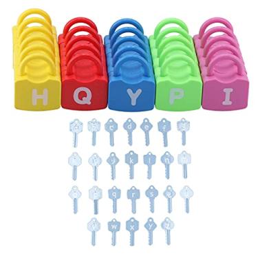 Imagem de Montessori Brinquedos Educativos, Alfabeto Colorido Aprendizagem Fechaduras e Chaves para Brinquedos Infantis, Brinquedos de Aprendizagem Toddler Toy Baby Sensorial Belas