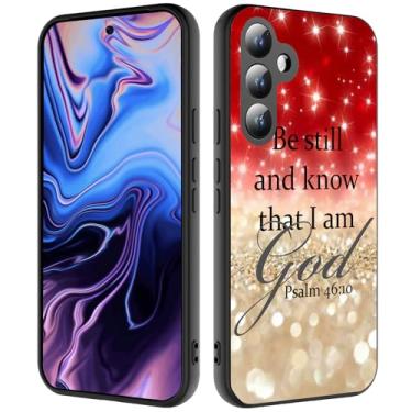 Imagem de HTTYYTRYT Capa para Galaxy S24 FE, suporta carregamento sem fio, ultrafina, à prova de choque, antiderrapante, antiderrapante, para Samsung Galaxy S24 FE 6,7 polegadas 2024 - Versos da Bíblia Rosa