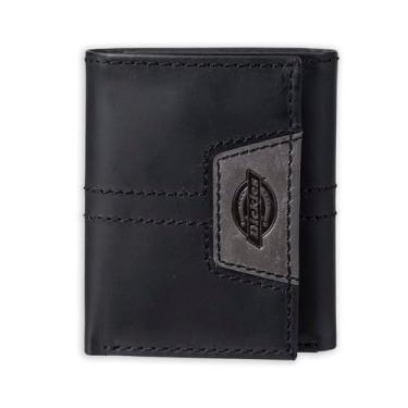 Imagem de Dickies Carteira masculina de couro extra com três dobras, Preto, one size, Três dobras