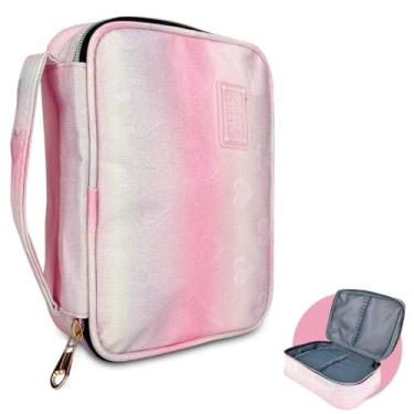 Imagem de Genérico Estojo Box Escolar Grande 100 Lápis Com 28 Elásticos Tie-Dye Rosa