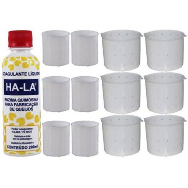 Imagem de Coalho Hala 200 Ml Queijos + 6 Formas 500G + 6 Formas 1Kg