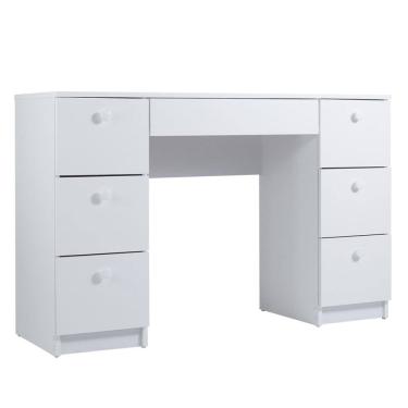 Imagem de Penteadeira Escrivaninha 7 Gavetas 118 cm PE100 Branco Dtall