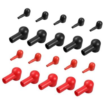 Imagem de TUCKBOLD Botas de terminal de bateria capas de borracha isolante capa protetora de cabo vermelho preto para carro marinho 20 peças automotivas