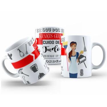 Imagem de Caneca de Cerâmica Branca 325ml com Estampa de Profissões - Mecolour, 