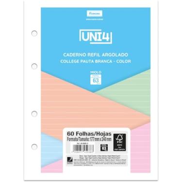 Imagem de Bloco para Fichário, Colegial, Uni4, 60 Folhas, Embalagem com 5 Unidades, Foroni