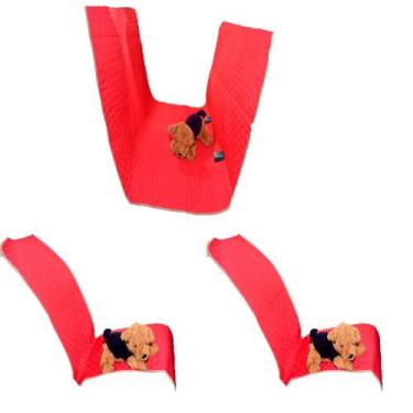 Imagem de Kit Protetor Bancos de Carro Impermeavel Padrão Vermelho - ComfortPet