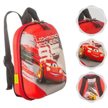 Imagem de Mochila Lancheira Infantil com Alças e Relevo 3D - Max Toy , Mcqueen