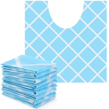 Imagem de Layhit 50 peças de tapete descartável para vaso sanitário 20 x 20 tapete de vaso sanitário desodorizante impermeável em forma de U almofada azul para treinamento de penico mais velho xixi
