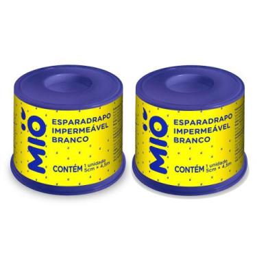 Imagem de Kit 2 Esparadrapo Impermeável Mió Branco 5cm X 4,5m 1 Unidade