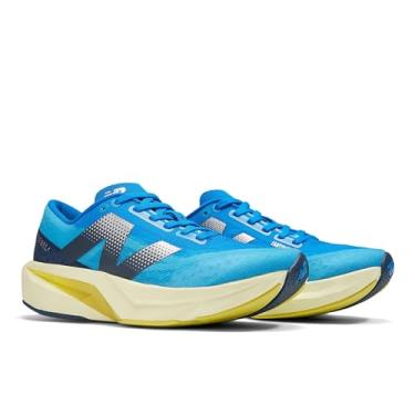 Imagem de New Balance Fuelcell Rebel V4 Tênis de corrida feminino, Azul especiaria/verde-claro/azul oásis, 40