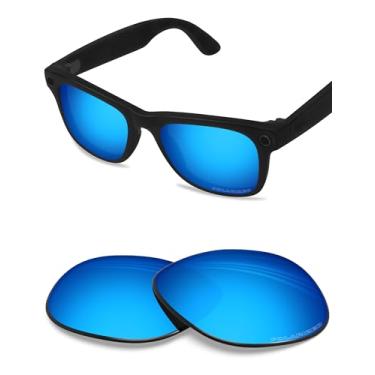 Imagem de BLAZERBUCK Lentes de reposição polarizadas anti-sal para RayBan Meta Wayfarer RW4008 53 mm - Azul gelo