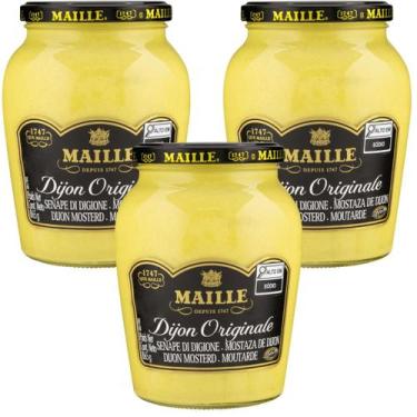 Imagem de Kit 3 Mostarda Francesa Dijon Tradicional Maille 865 Gr