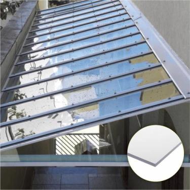 Imagem de Cobertura Policarbonato Compacto 4,00m x 3,00m - Cristal 3mm - RM Poli