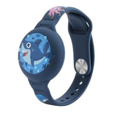 Imagem de Pulseira Infantil para AirTag à Prova D'Água – Segurança e Estilo com Ajuste Confortável! (Tubarao)