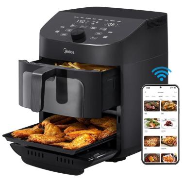 Imagem de Fritadeira Elétrica Air Fryer 8 em 1 10,2L com Cestos Duplos, Janela de Visualização, Conectividade Wi-Fi e Mais de 50 Receitas, 110V
